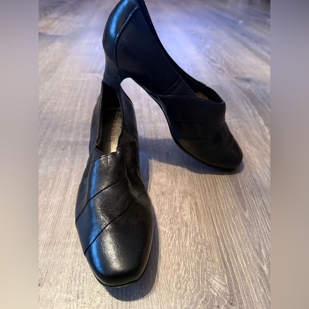 Aravon by New Balance Slip On Casual Block Heel Womens Size 9D Black NWOB